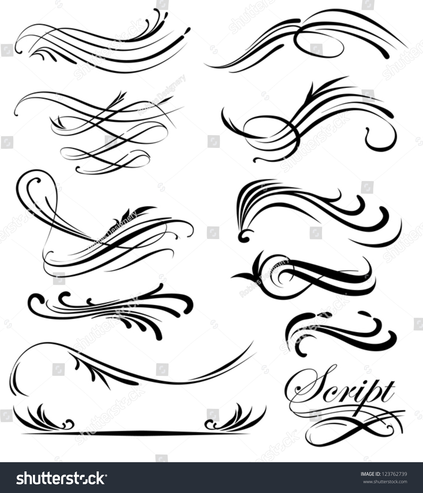 Download Decorative Line Art Stock Vector 123762739 - Shutterstock