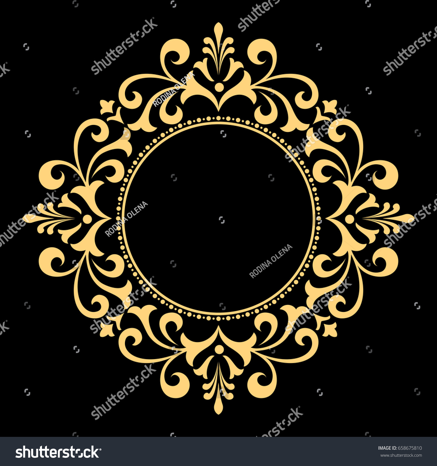 Decorative Line Art Frames Design Template Stock Vector (Royalty Free ...