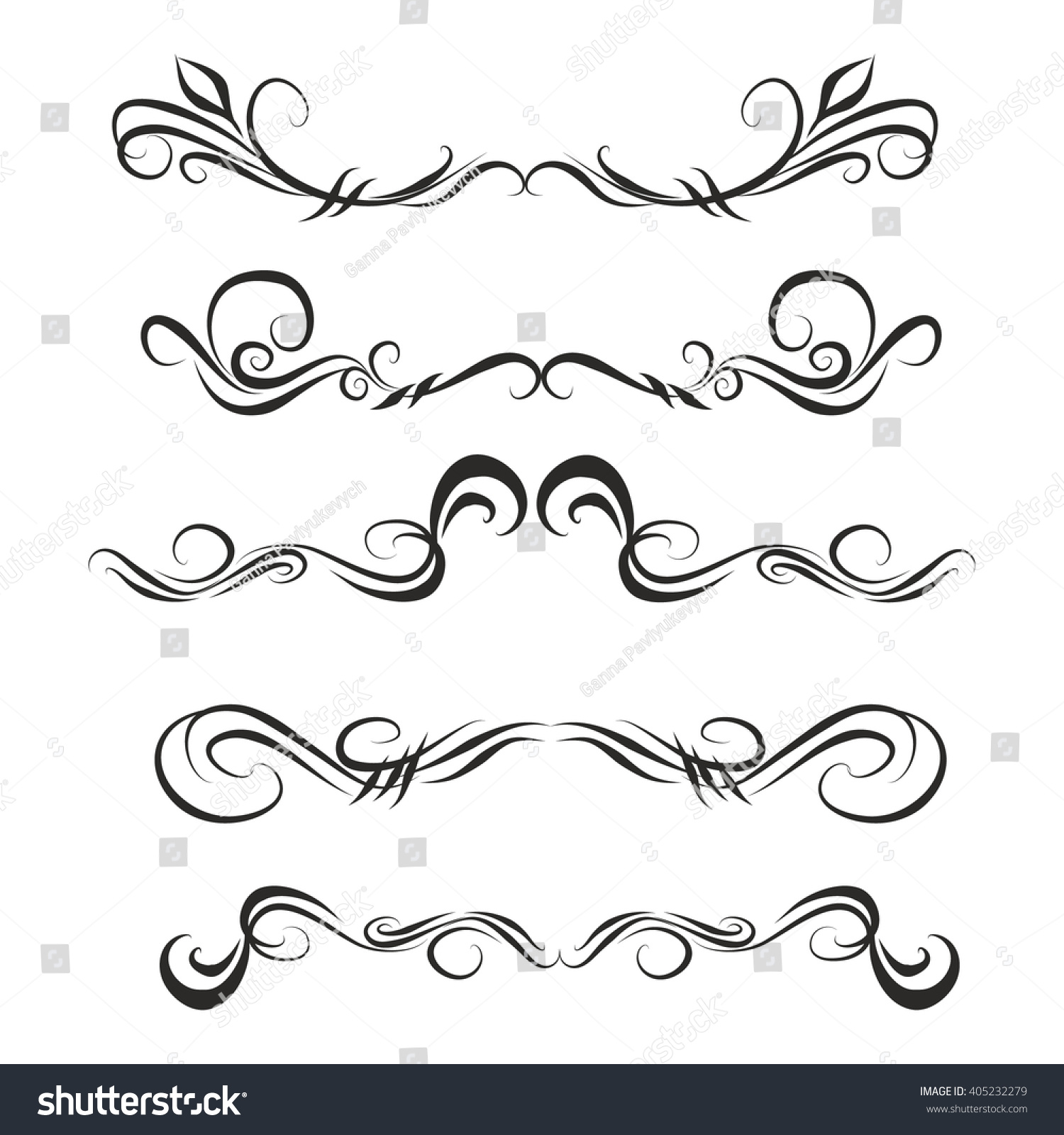 Decorative Monograms Calligraphic Borders Template Signage Stock Vector ...
