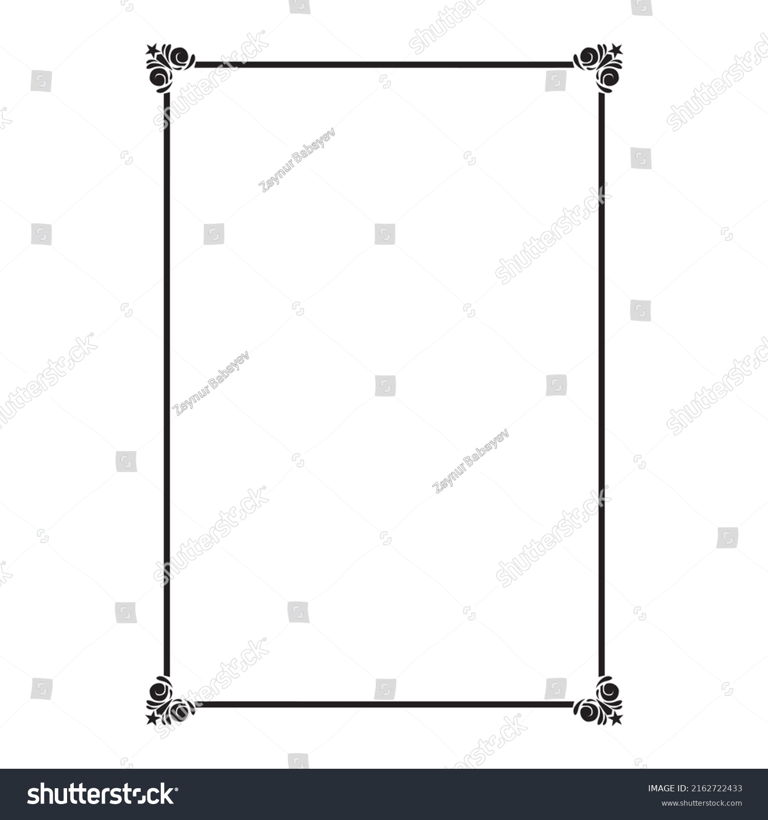 Decorative Ornamental Rectangle Frame Border Stock Vector (Royalty Free ...