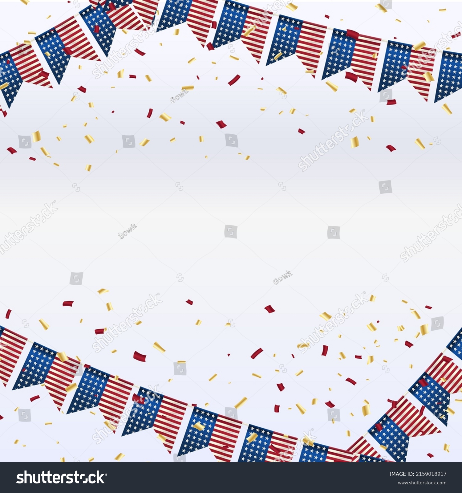 Decorative Party Flags Confetti Falling Vector Stock Vector (Royalty ...