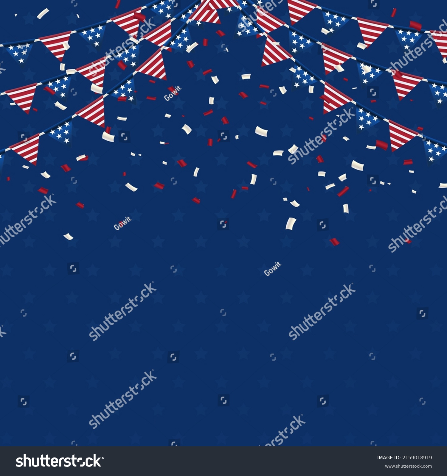 Decorative Party Flags Confetti Falling Vector Stock Vector (Royalty ...