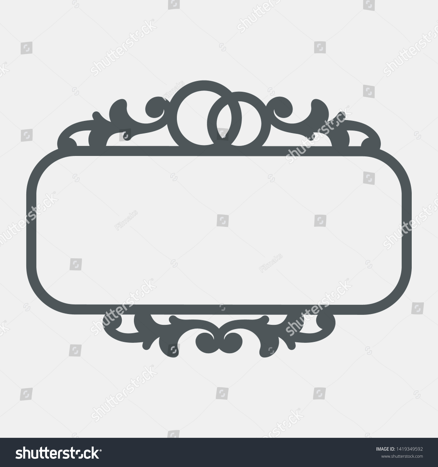 SVG of Decorative vintage floral Wedding rings love frame vector svg