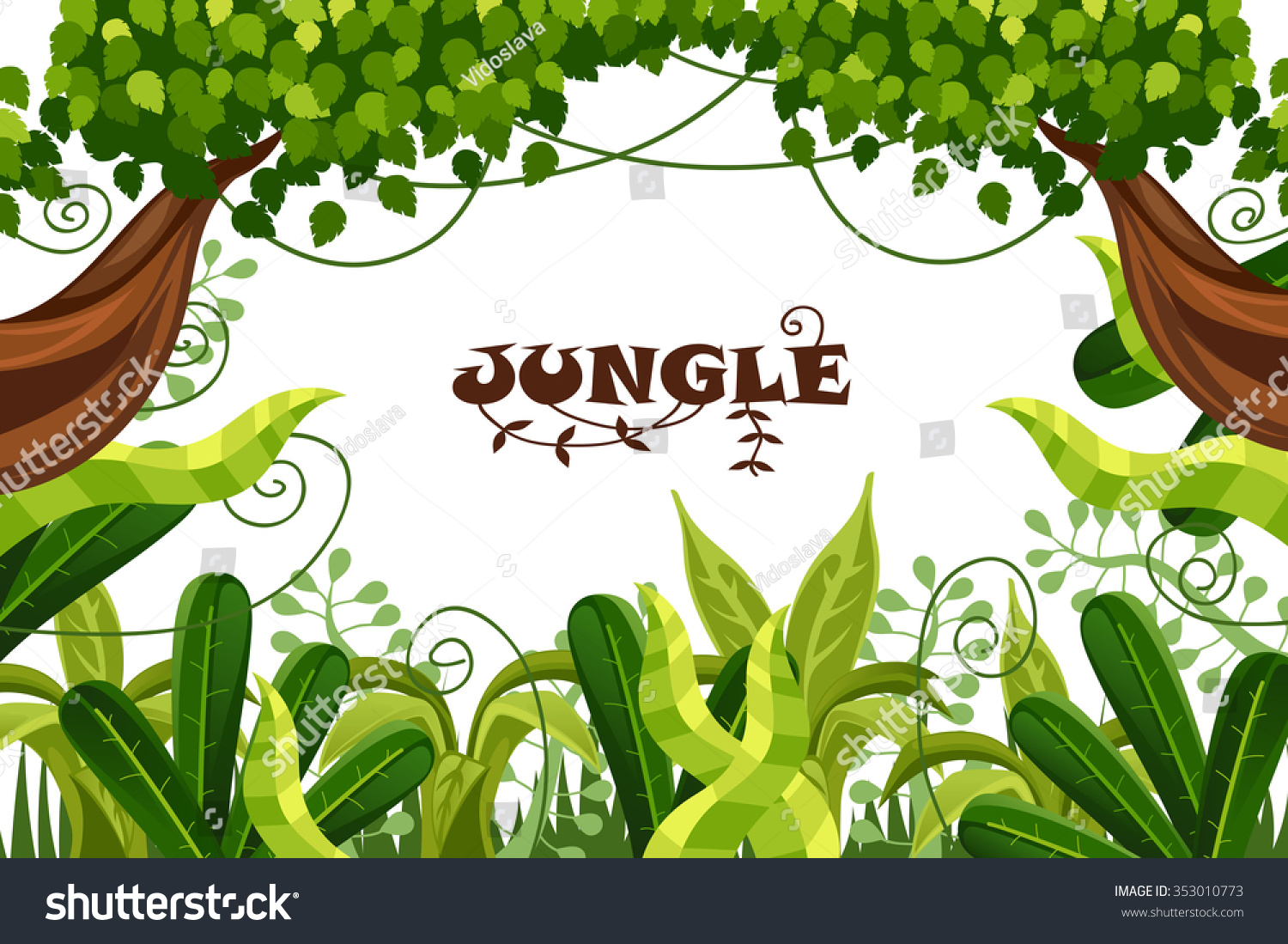 Decorative Wood. Jungle. Tropical Stock Vector Illustration 353010773 