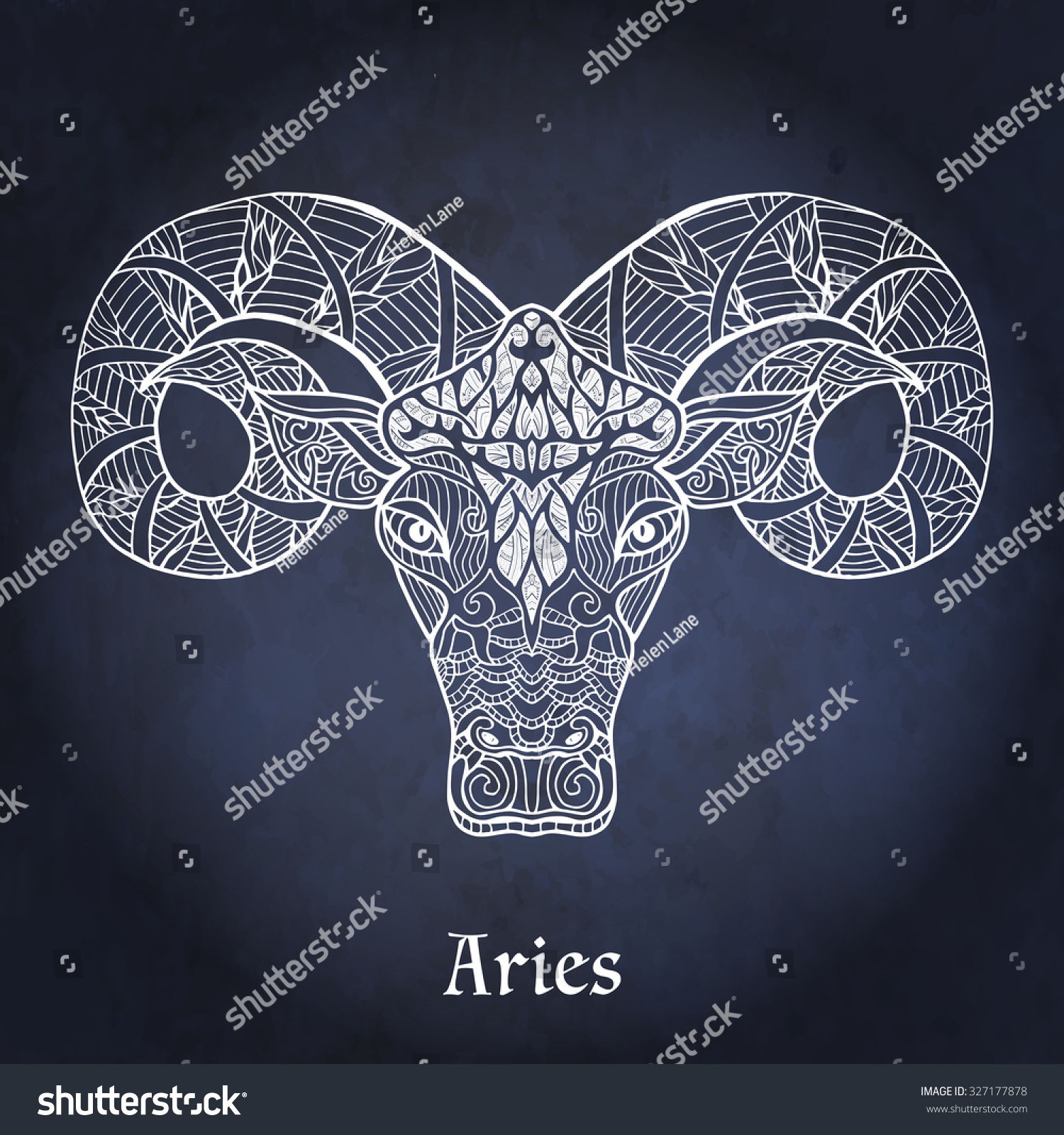 Decorative Zodiac Sign Aries On Night Stock Vector Royalty Free 327177878 Shutterstock 5581