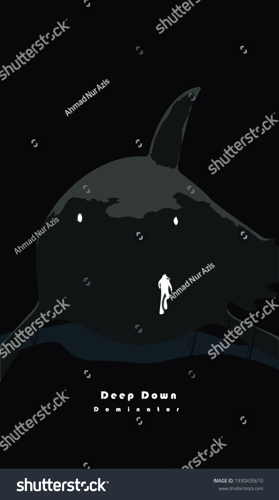 Deep Down Dominator Hungry Big Shark Stock Vector Royalty Free Shutterstock