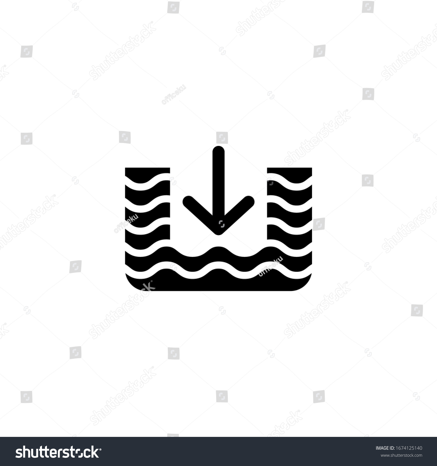 Deep Icon Vector Black Solid Flat Stock Vector (Royalty Free) 1674125140