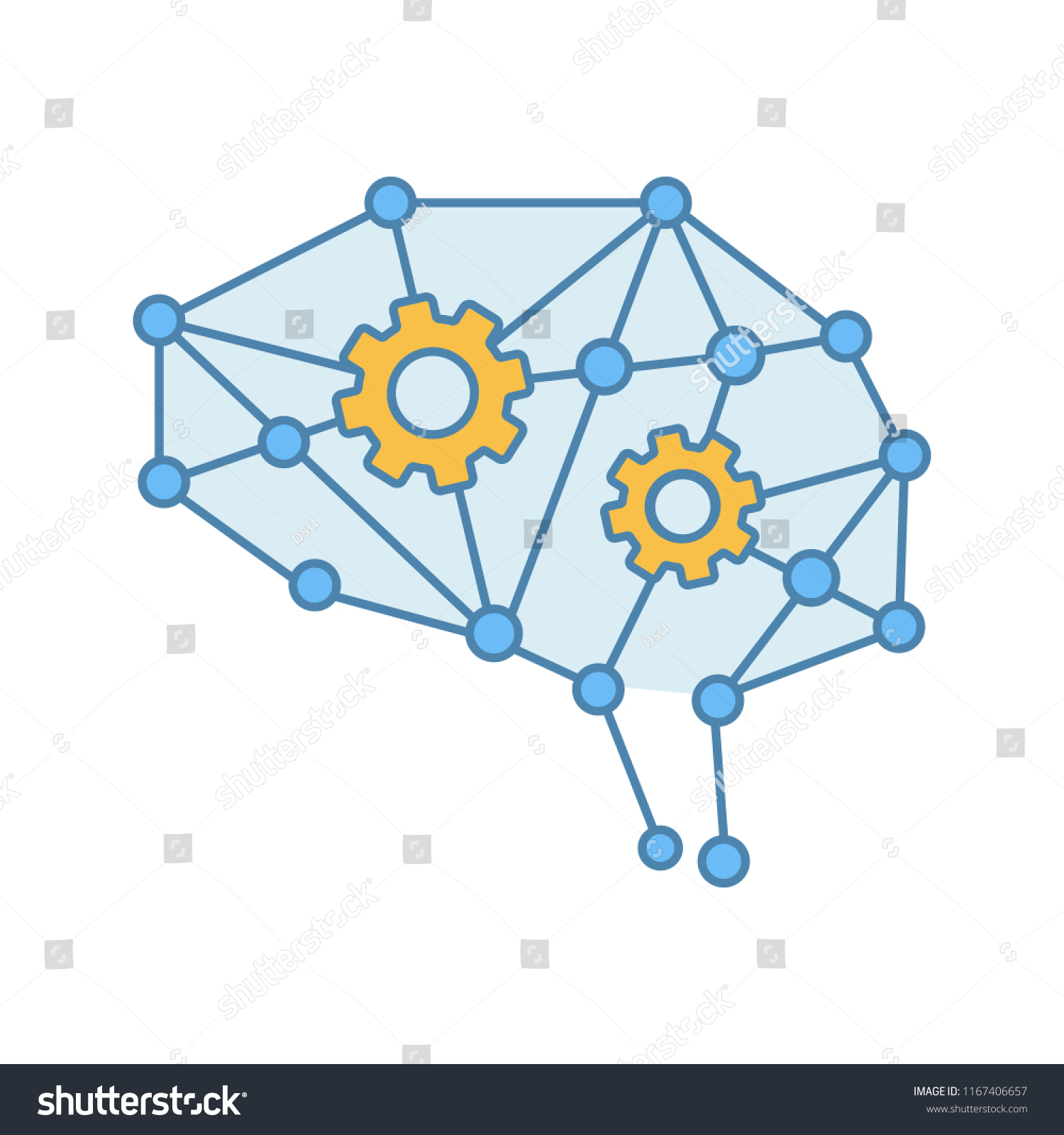 Deep Learning Ai Color Icon Neurotechnology Stock Vector (Royalty Free