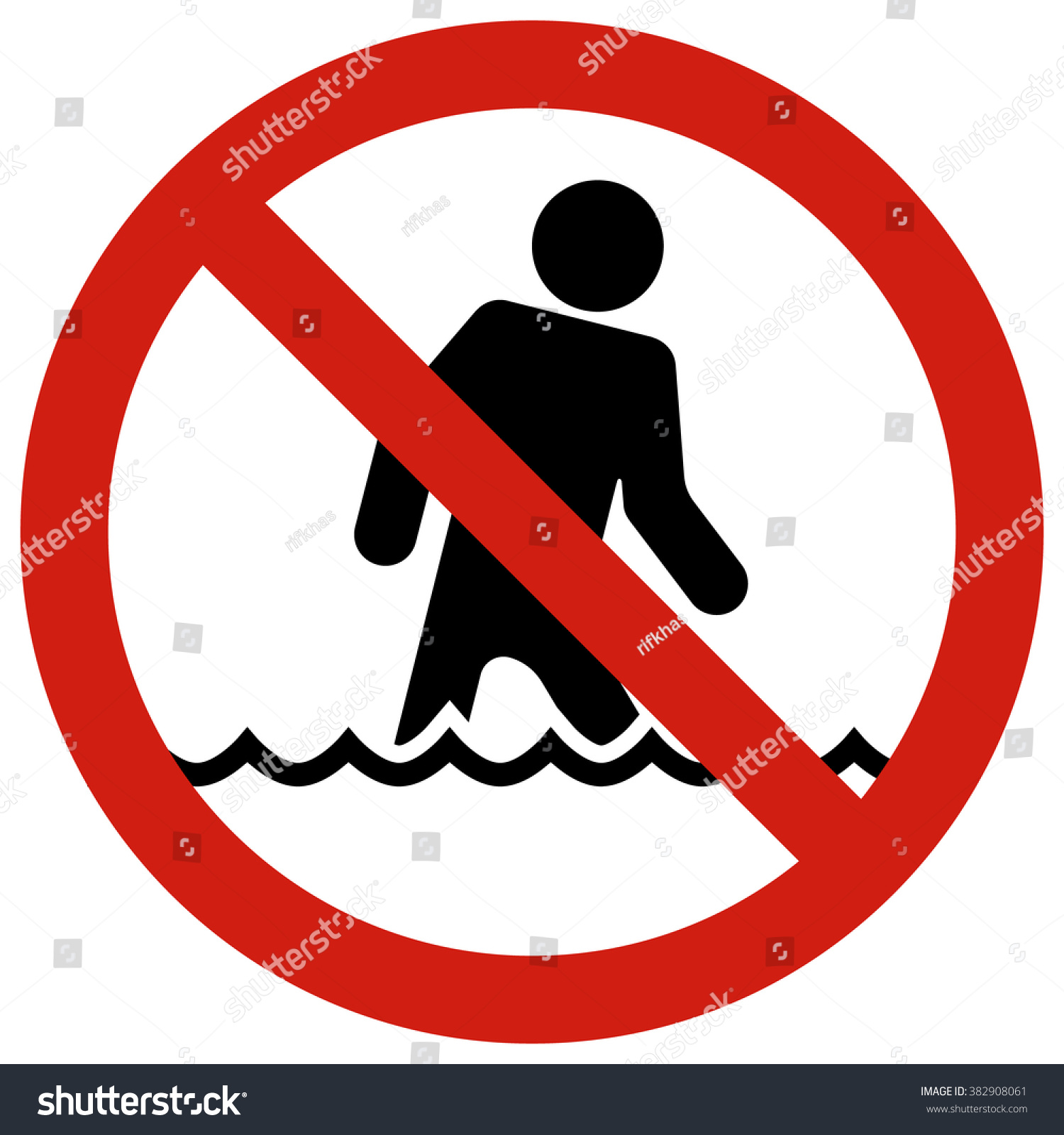 Deep Reservoir Water Safety Signsthese Activities Stock Vector (Royalty ...