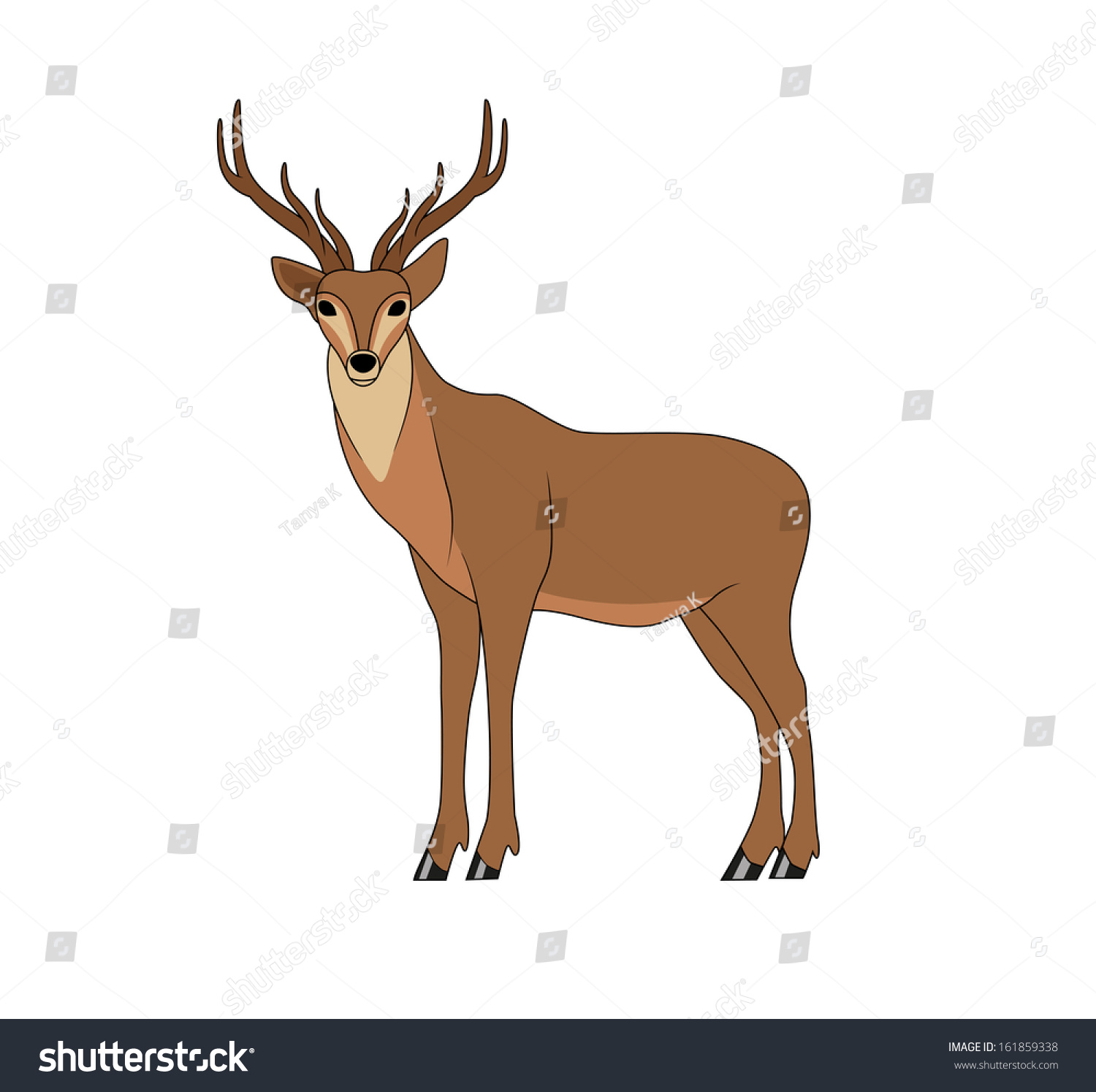 Deer Stock Vector 161859338 : Shutterstock