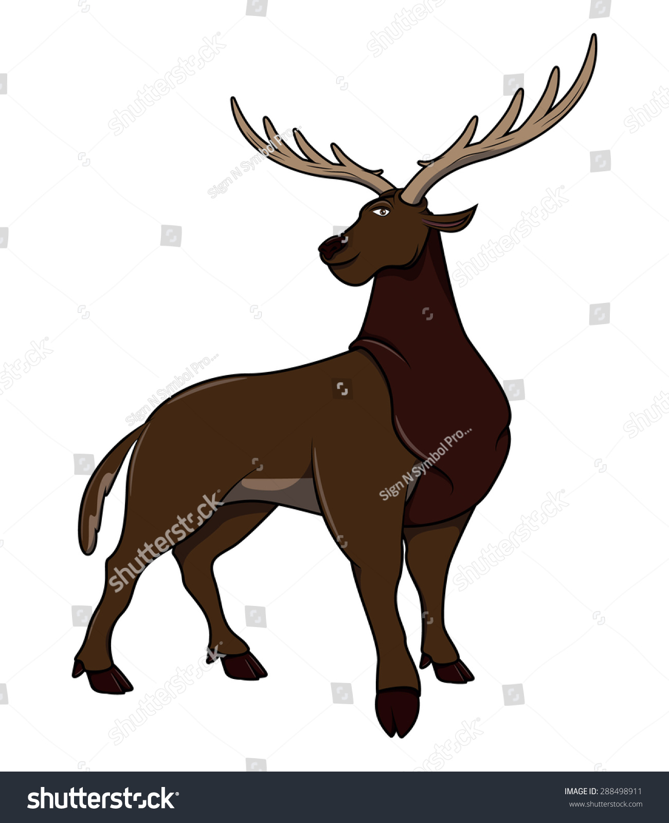 Deer Cartoon Illustration - 288498911 : Shutterstock