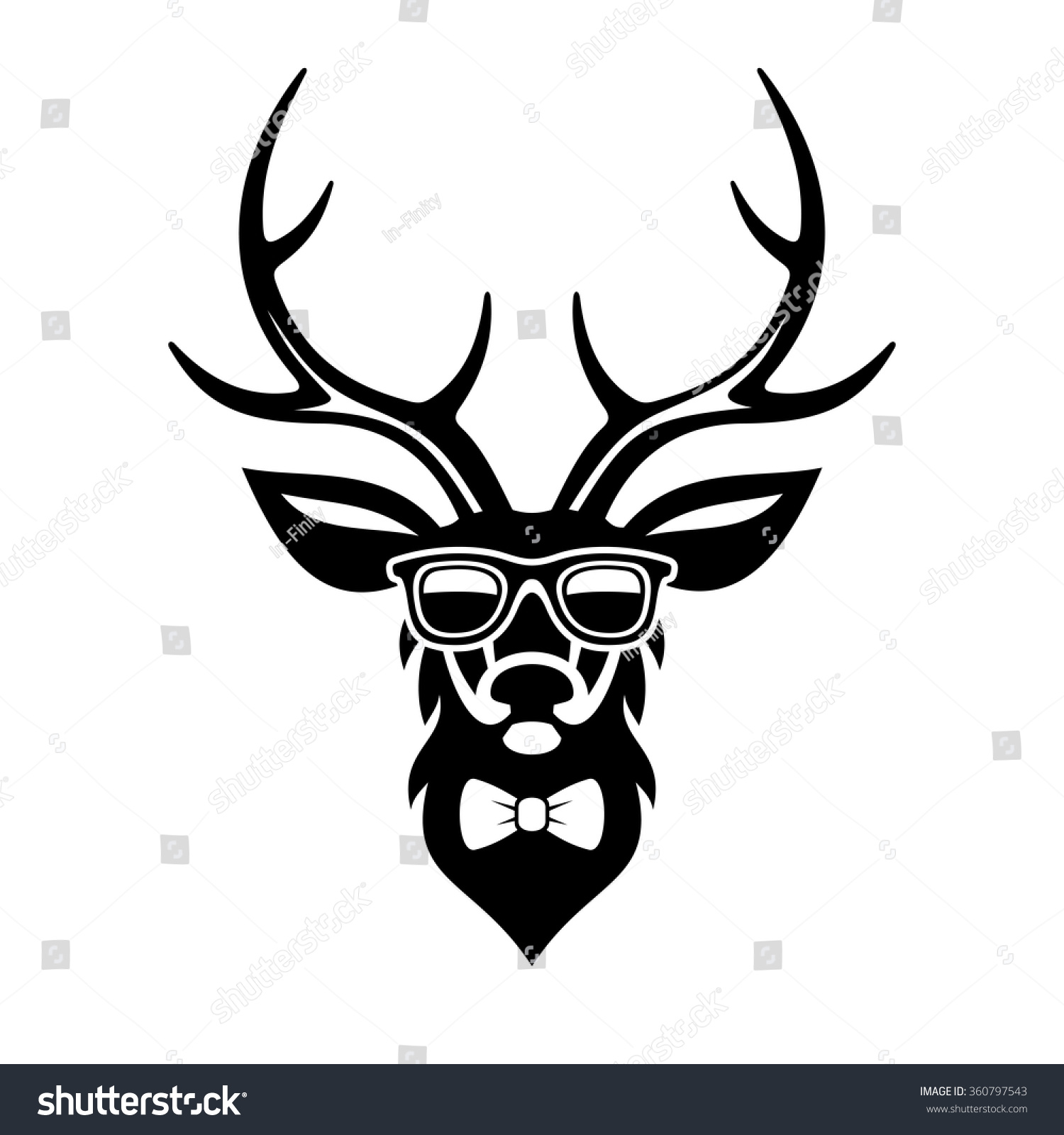 Deer Dressed Hipster Style Simple Logo Stock Vector Royalty Free 360797543