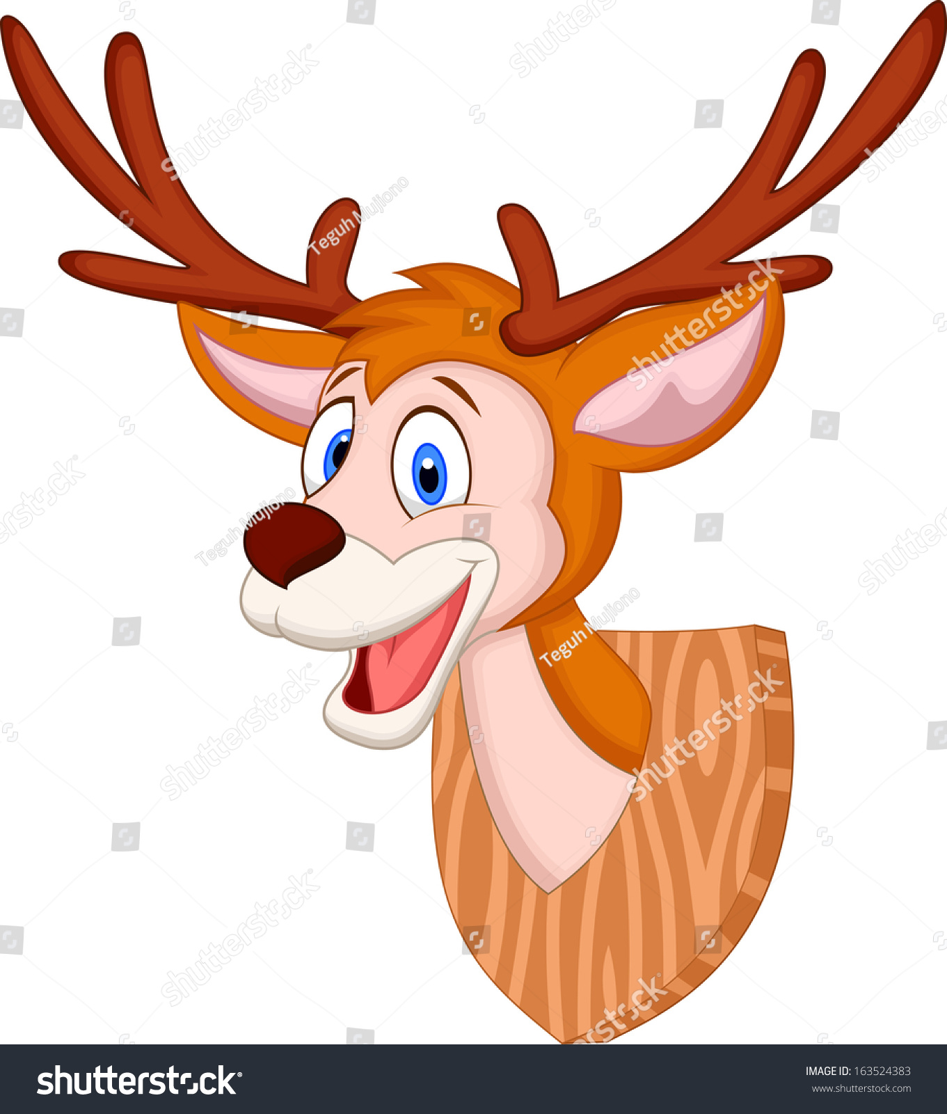 Deer Head Cartoon Stock Vector 163524383 - Shutterstock