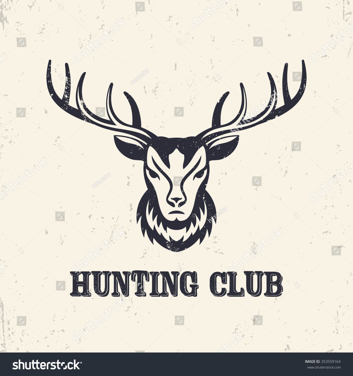 Deer Head, Hunting Club Logo Element, Vector Illustration - 353559164 ...