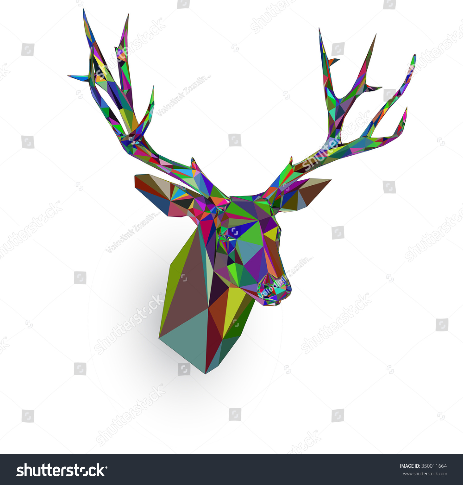 Deer Head Triangles Vector Stock Vector 350011664 - Shutterstock