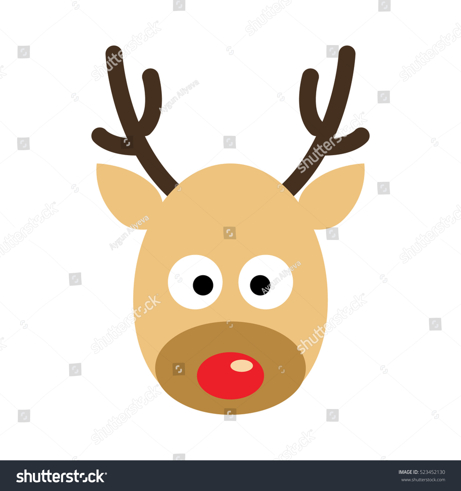 Deer Head.Reindeer Head Isolated On White Background, Vector ...