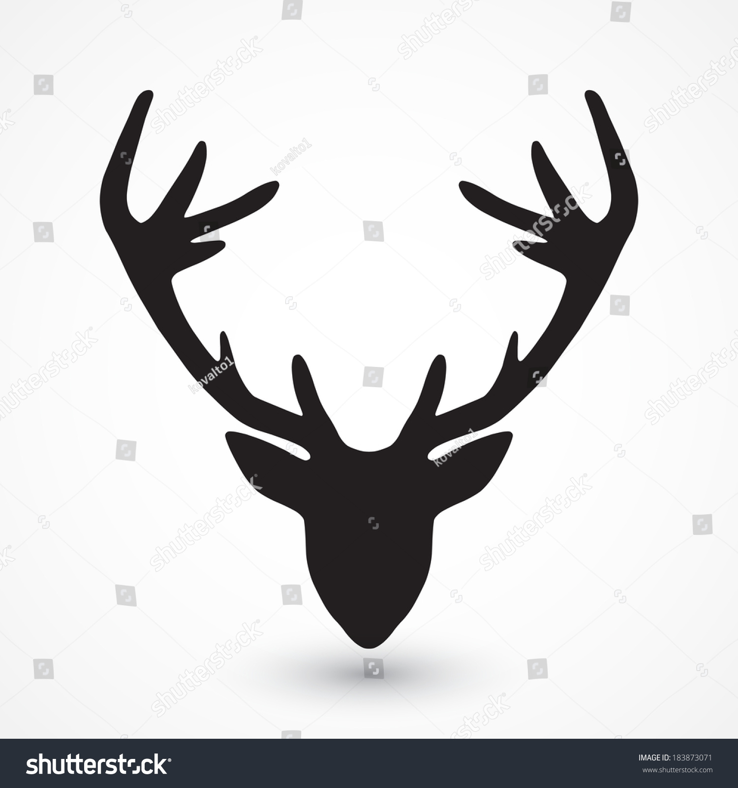 Deer Head Silhouette Art 8860