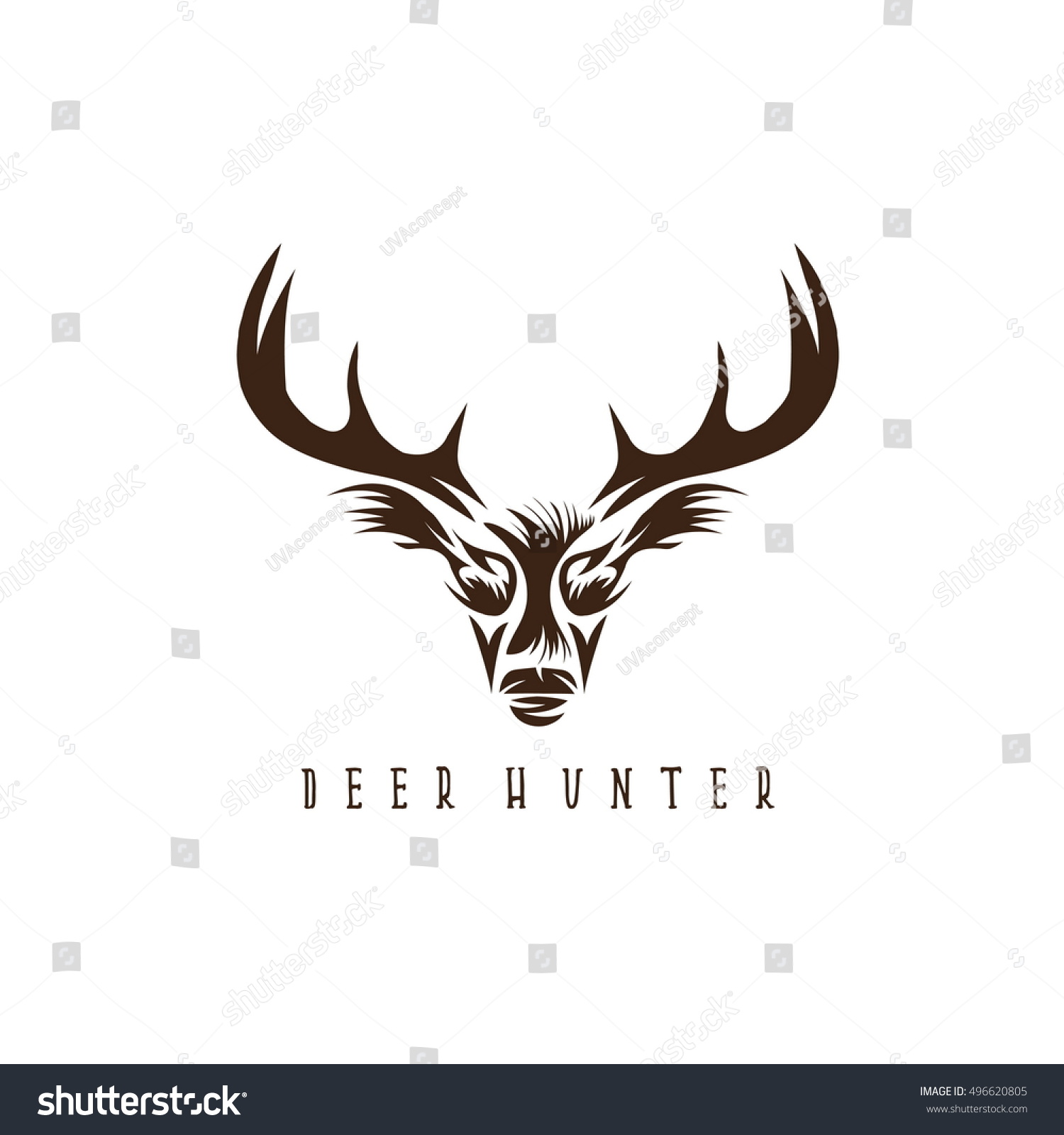 Deer Head Vector Design Templatehunting Illustration Stock Vector Deer Head Vector Design Templatehunting Illustration Stock Vector