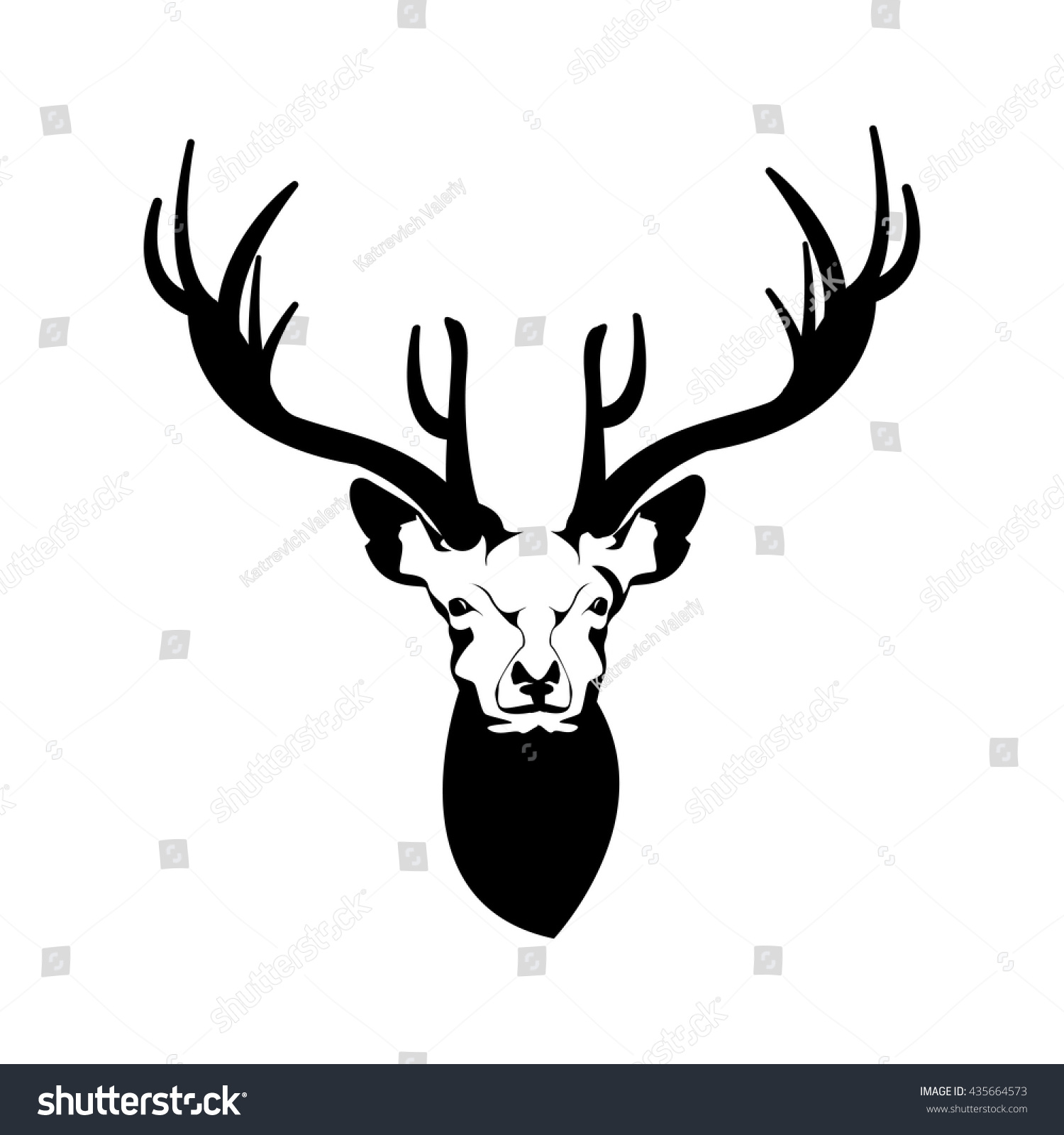 Deer Head Vector Illustration Deer Head Stock Vector 435664573 ...