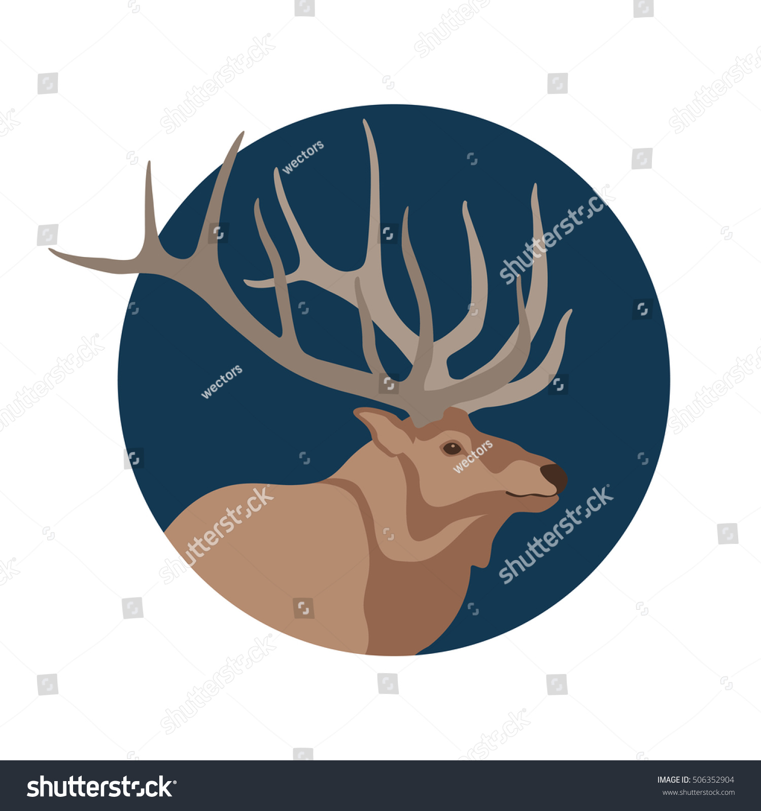 Deer Head Vector Illustration Style Flat - 506352904 : Shutterstock