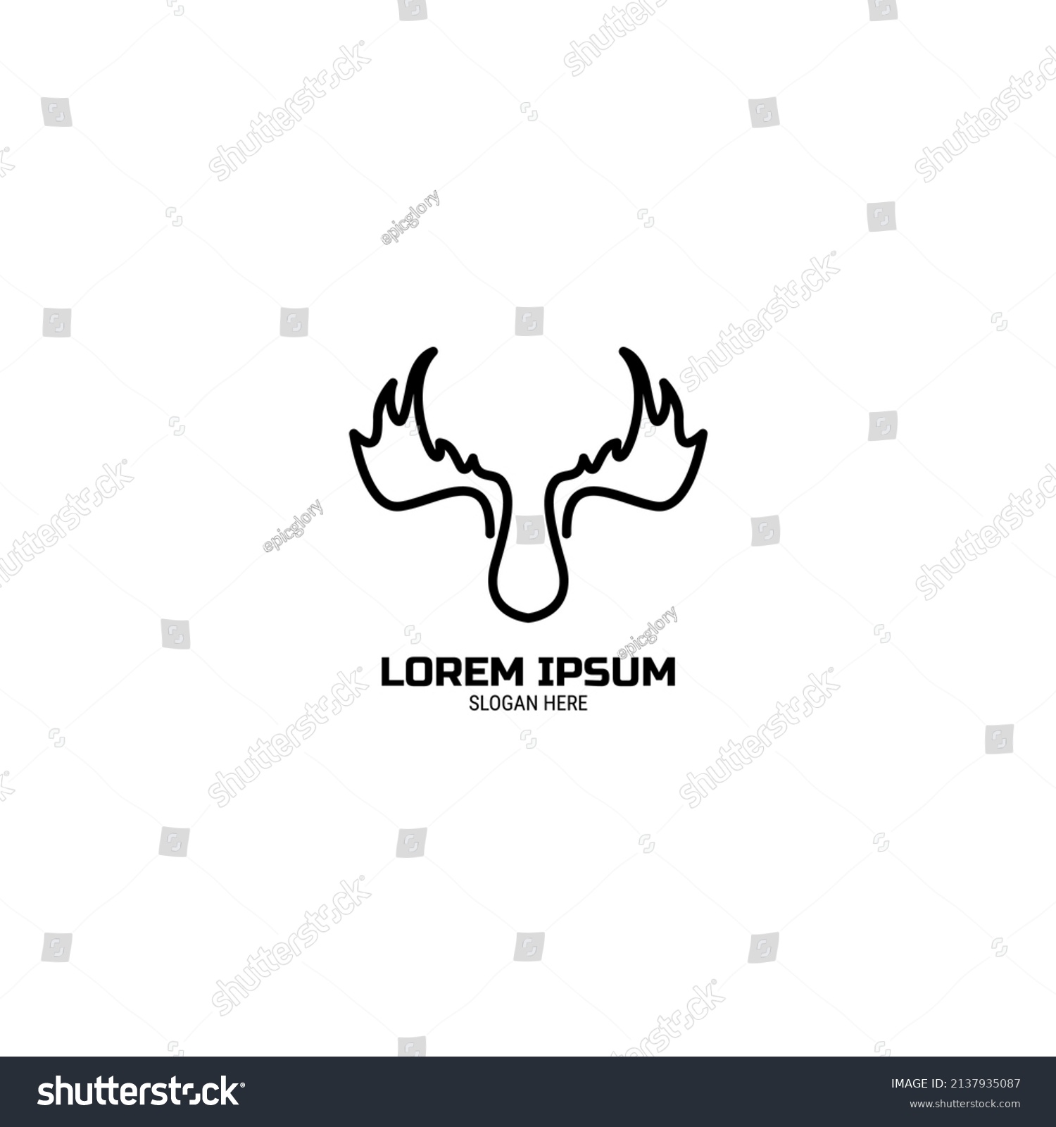 Deer Logo Design Your Project Stock Vector (Royalty Free) 2137935087 ...