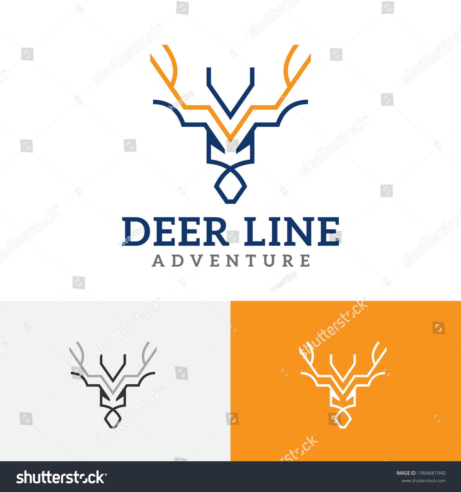 Deer Head Nature Adventure Wildlife Stock-vektor 1984681940