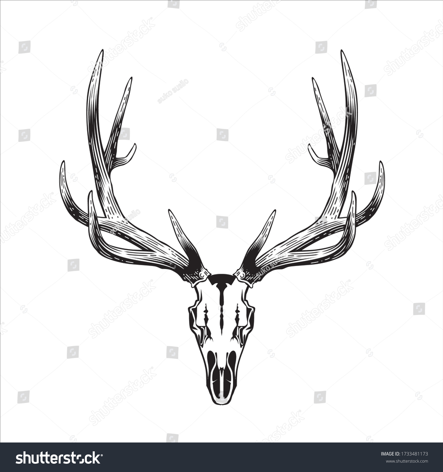 1,281 Elk skull vector Images, Stock Photos & Vectors | Shutterstock