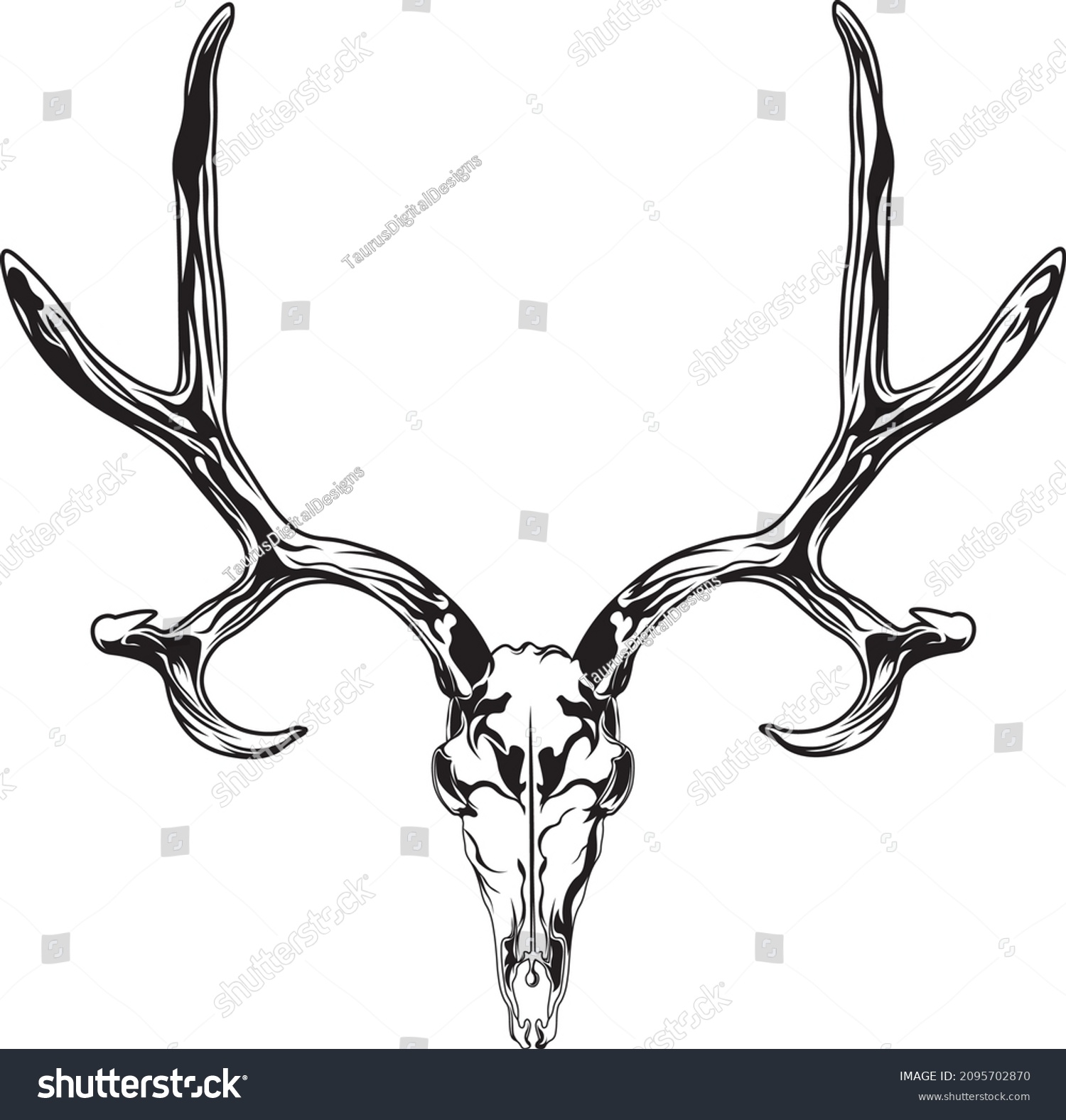 SVG of Deer skull SVG design for hunter logo svg