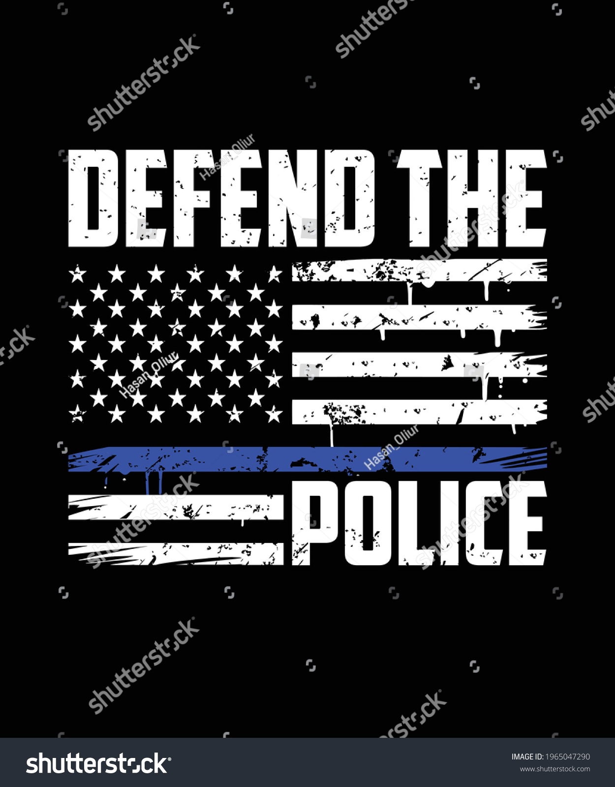 Defend Police American Police Vector Printing Stock Vector (Royalty ...