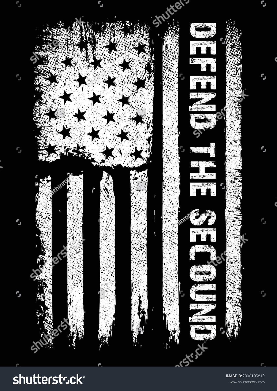 SVG of Defend the secound usa thin blue line police flag t-shirt design svg