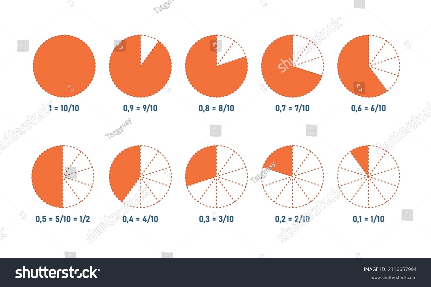 definition-unit-fraction-circle-infographic-slices-stock-vector