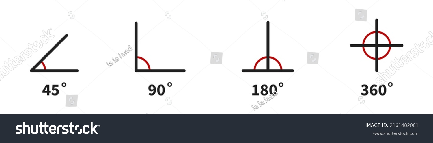 Degree Angle Icon Set Angles Icons Stock Vector (Royalty Free ...