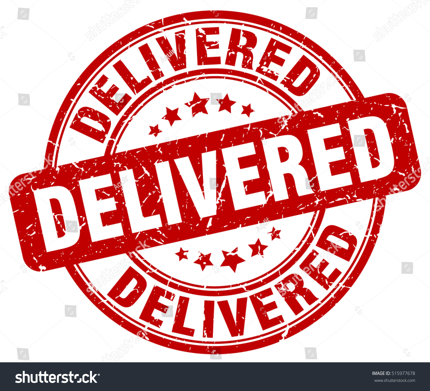 Delivered Stamp Red Round Delivered Grunge Stock Vector (Royalty Free ...