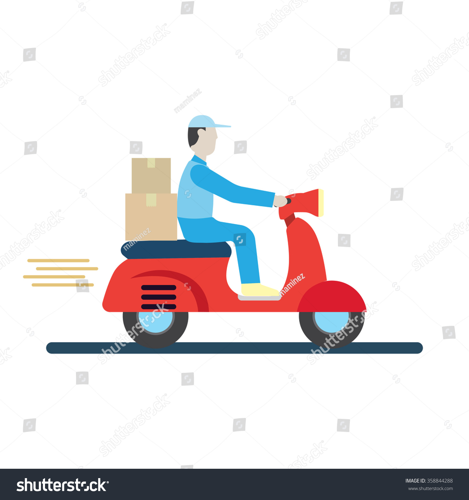 Delivery Boy Stock Vector Illustration 358844288 : Shutterstock