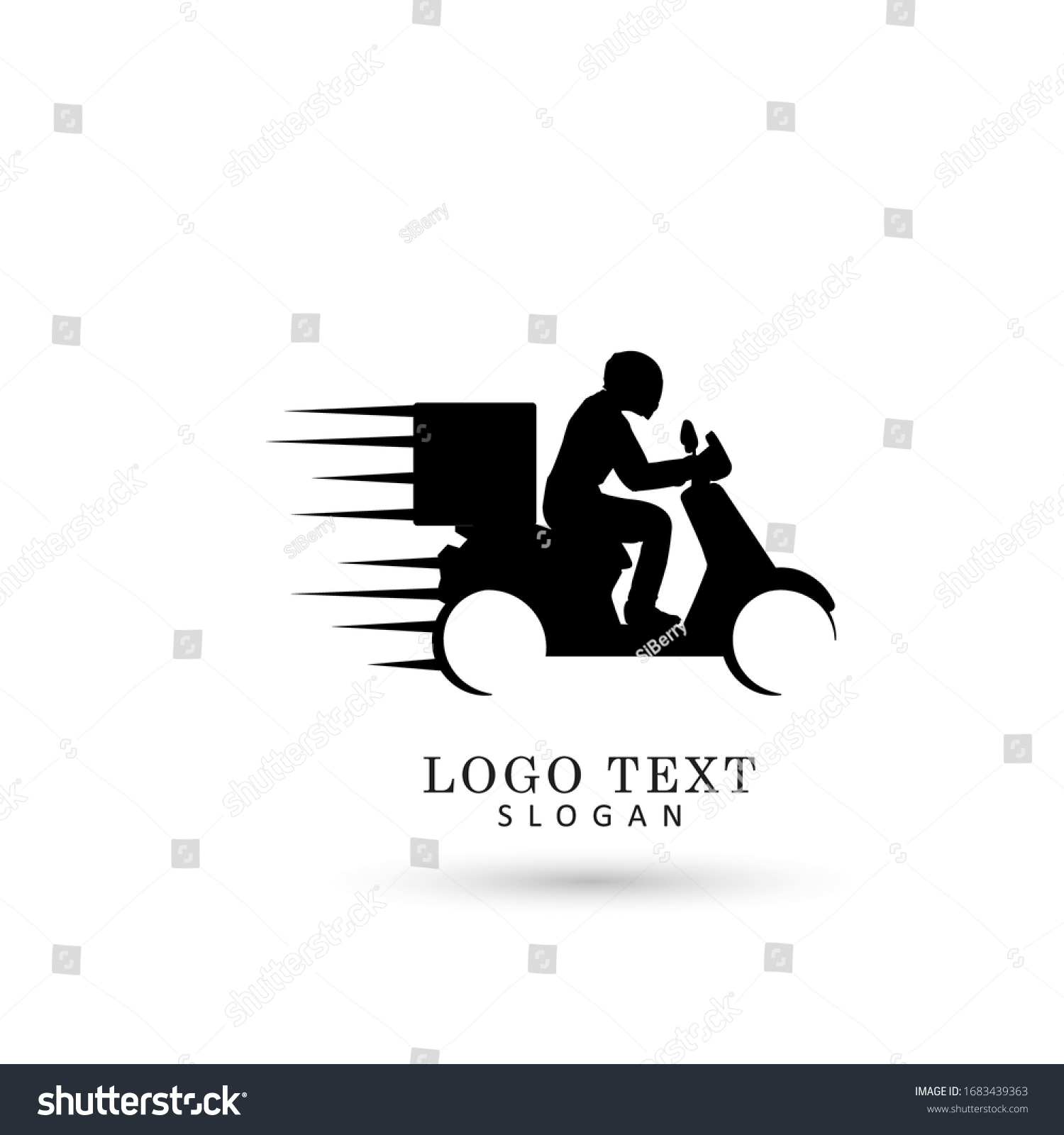 Delivery Courier Motorbike Logo Icon Symbol Stock Vector (Royalty Free ...