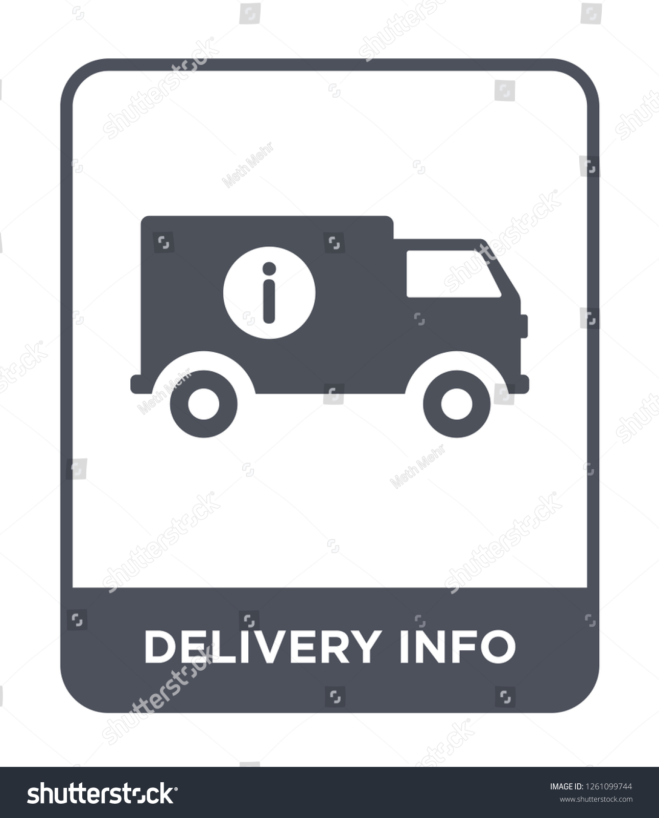 Delivery Info Icon Vector On White Stock Vector Royalty Free 1261099744