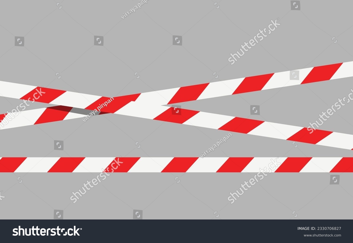 SVG of Demarcation tape, red white, gray background svg