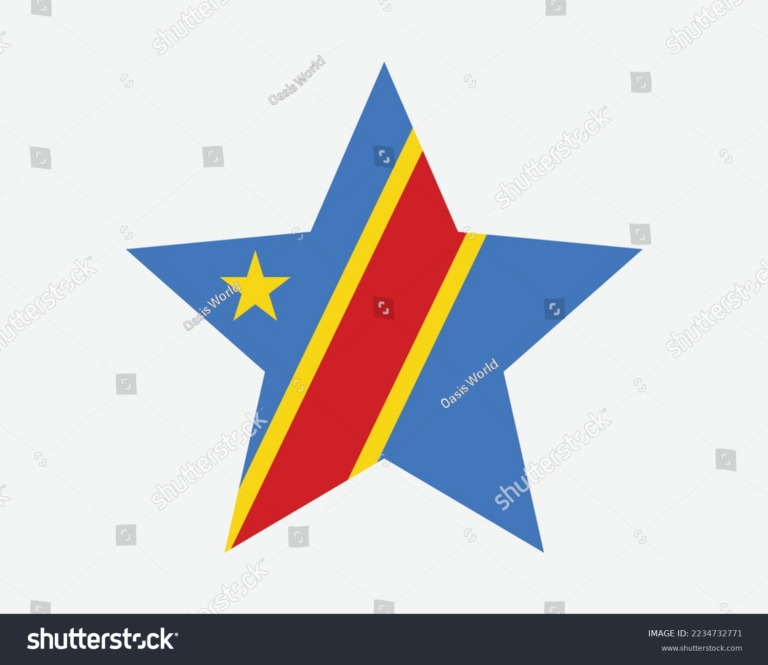 SVG of Democratic Republic of the Congo Star Flag. Congolese Star Shape Flag DROC DRC Country National Banner Icon Symbol Vector Artwork Graphic Illustration svg