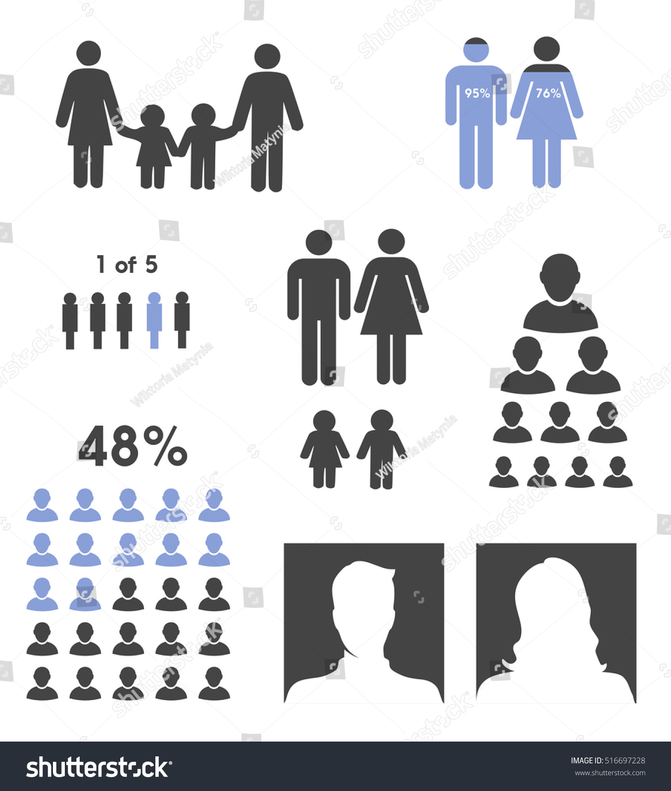 Demographic People Statistic Elements Vector - 516697228 : Shutterstock