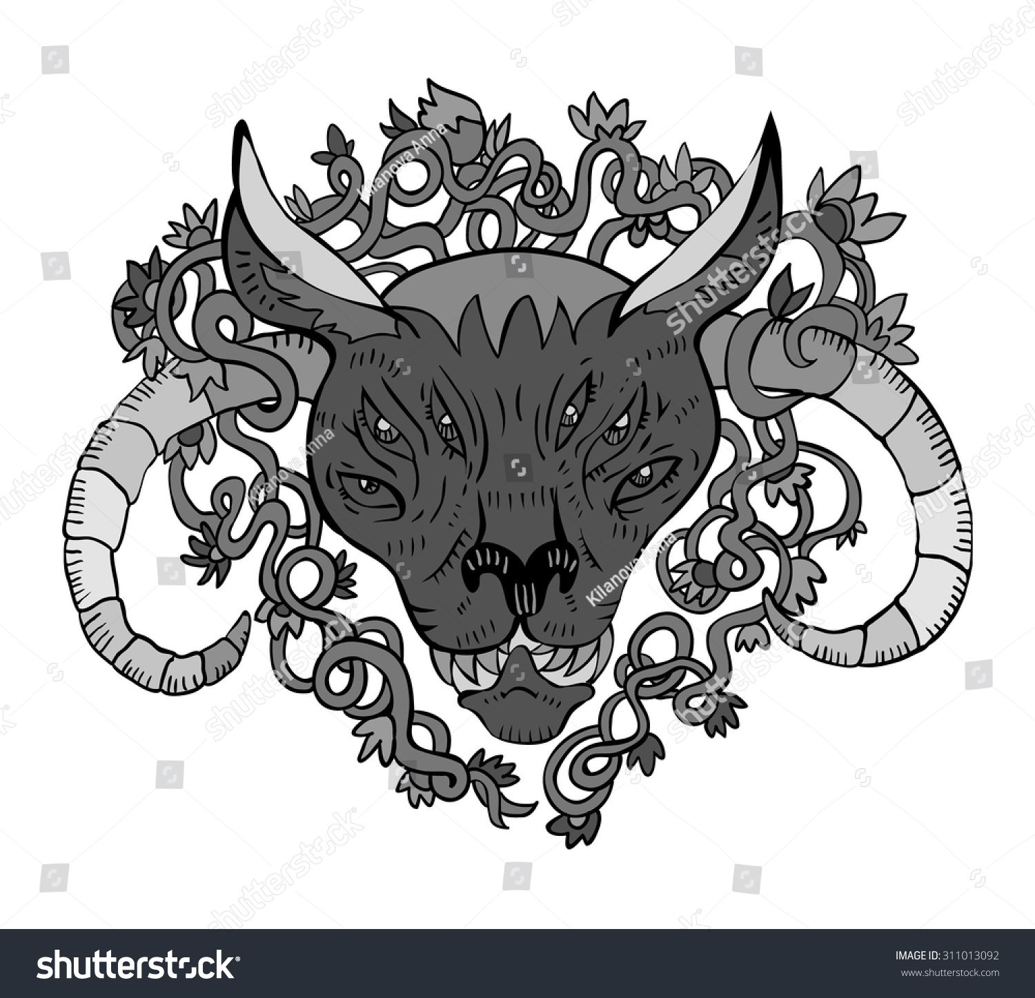 demon head tribal tattoo style isolated stock vector 311013092 demon head tribal tattoo style isolated stock vector 311013092