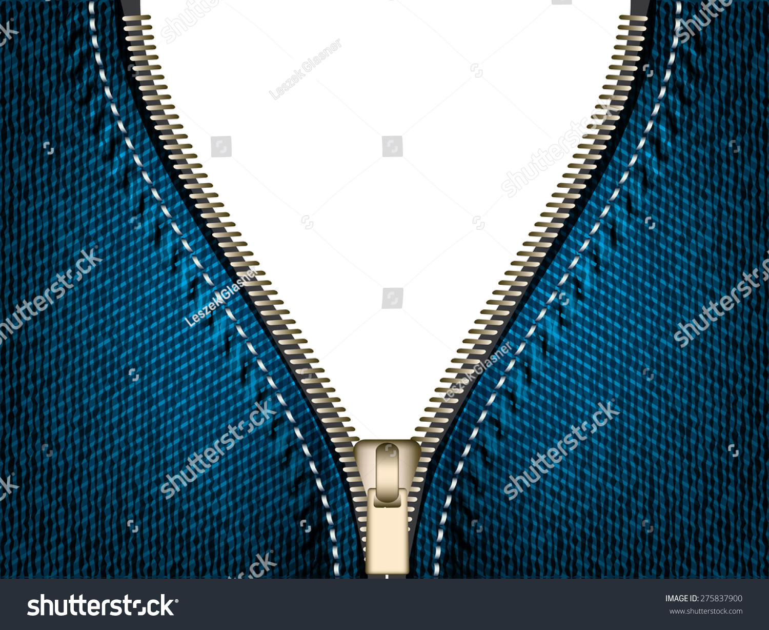 Denim Jeans Open Zipper Vector Part Stock Vector 275837900 - Shutterstock