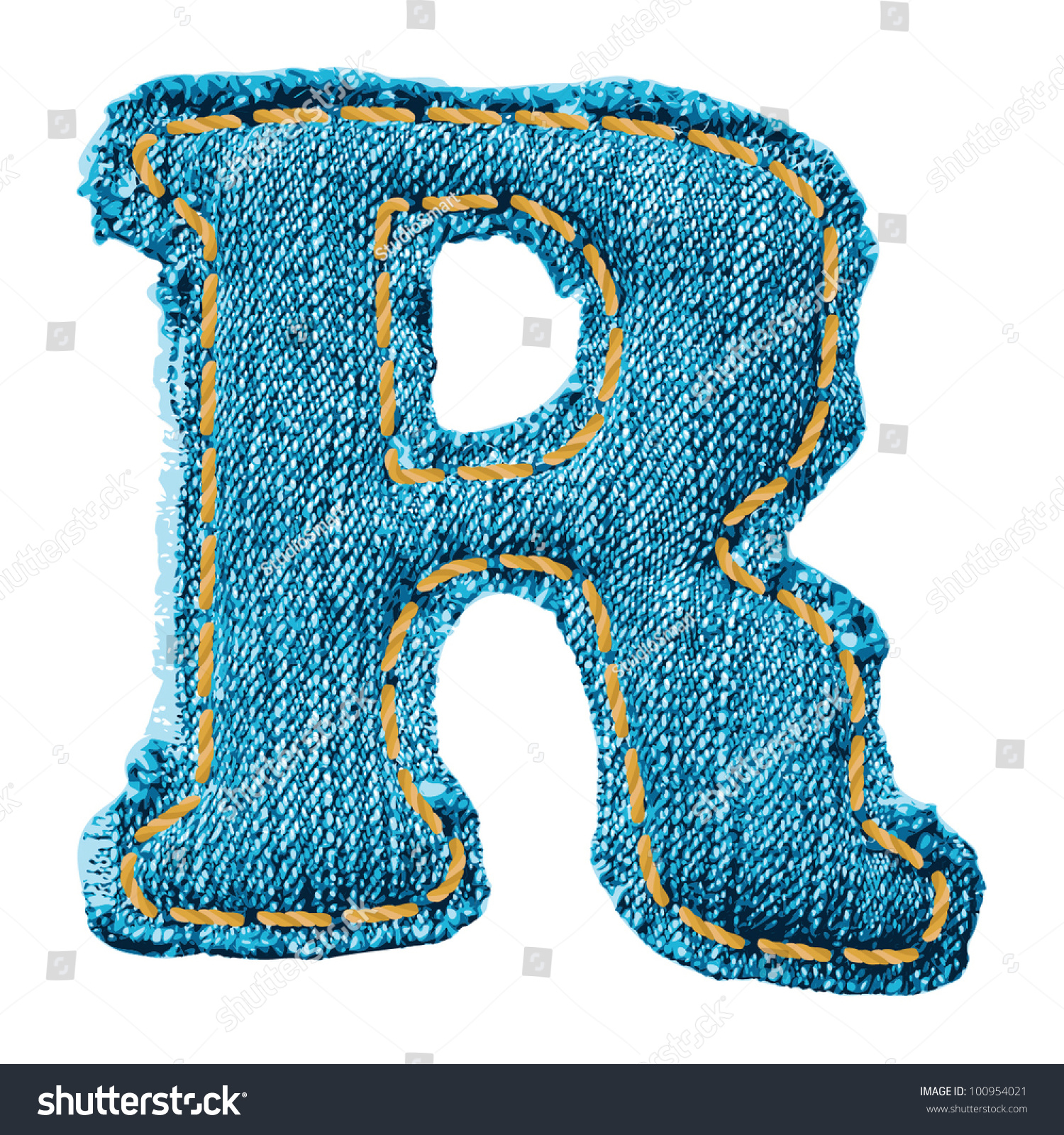 Denim Letter Jeans Alphabet R Stock Vector (Royalty Free) 100954021