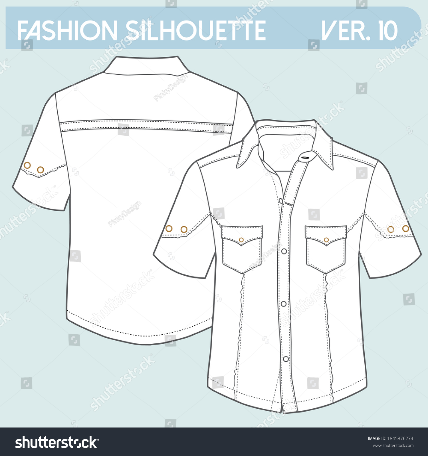 Download Denim Shirt Svg Western Shirt Fashion Stock Vector Royalty Free 1845876274