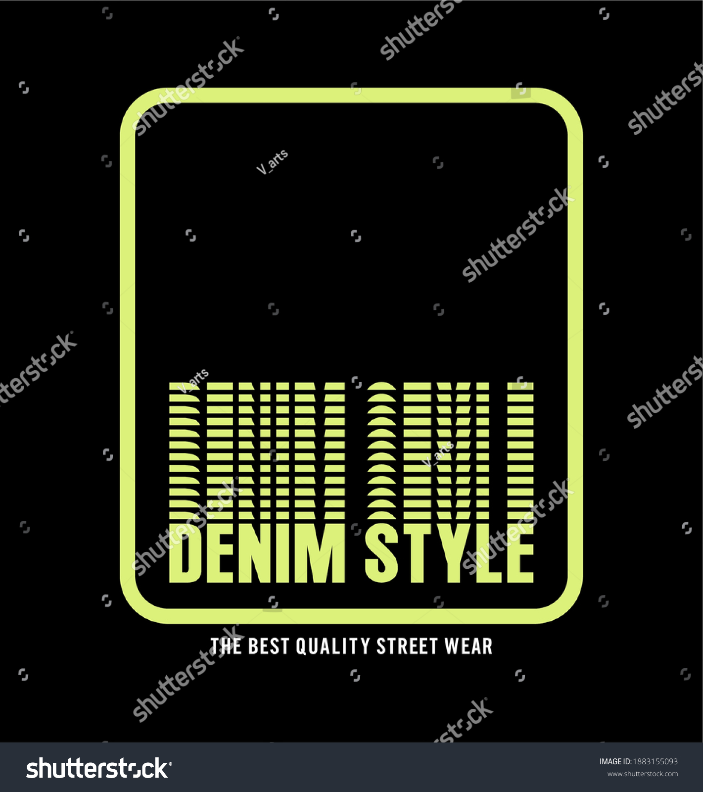 Denim Style Design Typography Square Background Stock Vector (Royalty ...