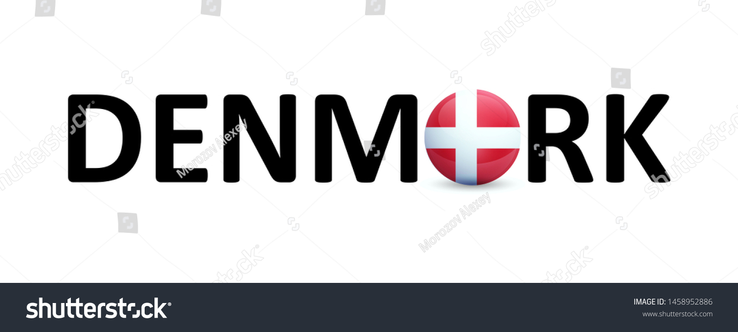 Denmark Vector Sign Round Flag Text Vector De Stock Libre De Regalías