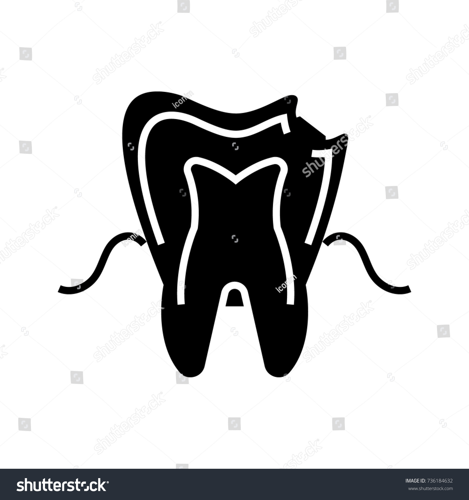 Dental Caries Icon Vector Illustration Black Stock Vector (Royalty Free ...