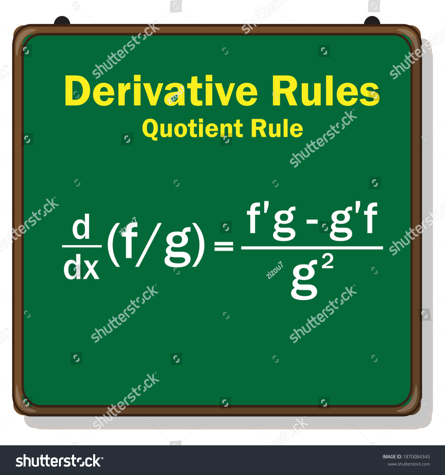 Derivative Rules Quotient Rule Formula Stock Vector Royalty Free Derivative Rules Quotient Rule Formula Stock Vector Royalty Free