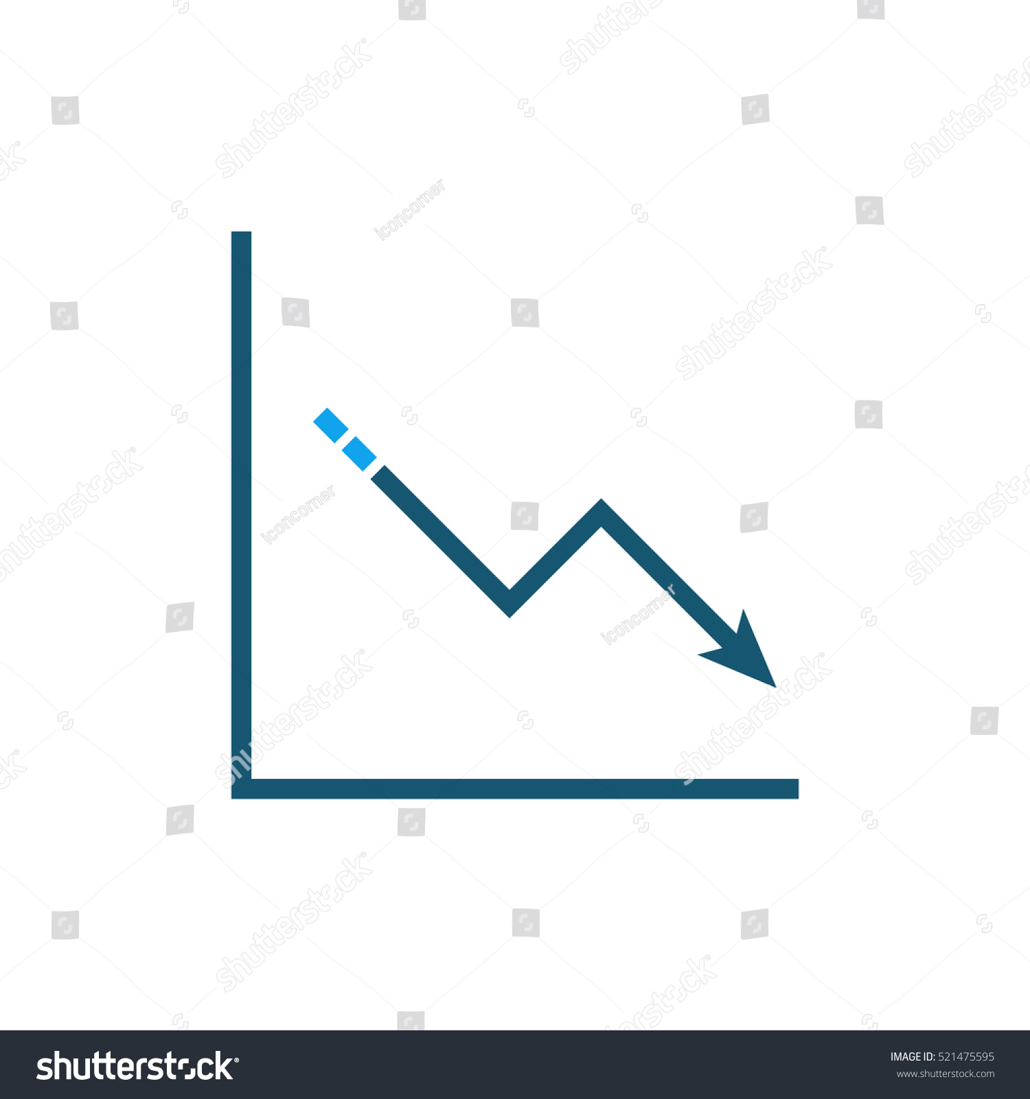 Descending Data Analytics Line Graphic Icon Stock Vector (Royalty Free ...
