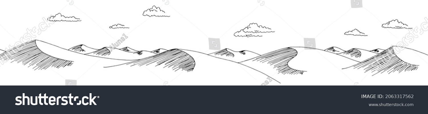 SVG of Desert graphic black white long landscape sketch illustration vector  svg