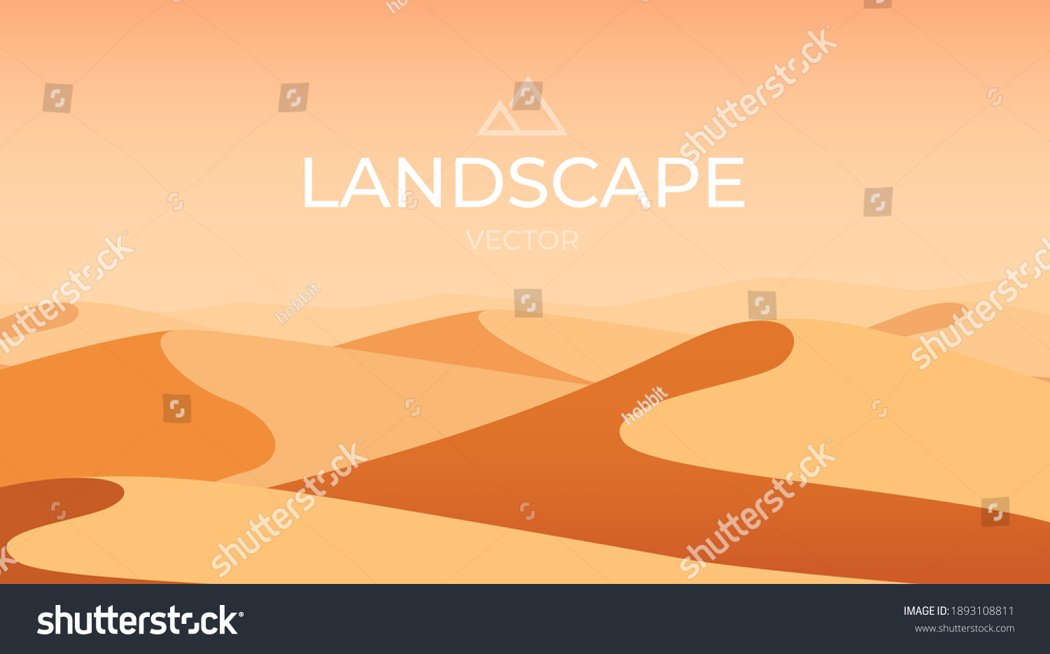 SVG of Desert landscape. Sand dunes. Nature background. Vector illustration svg